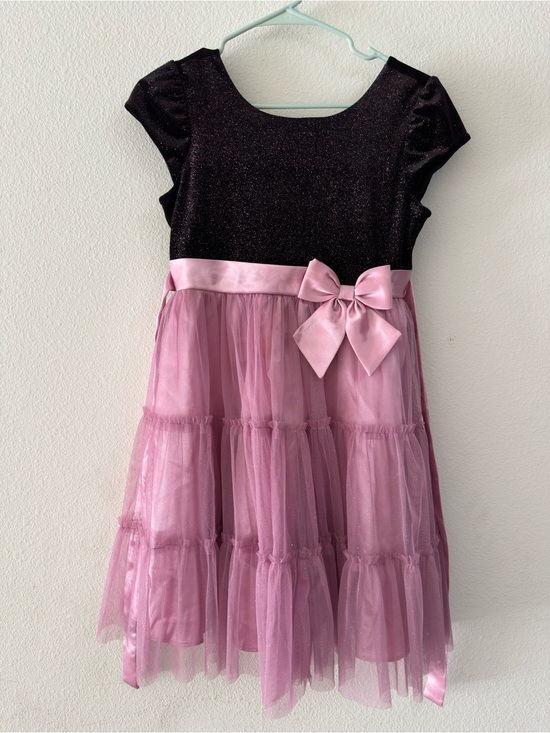 Jona Michelle Other - Jona Michelle Black Sparkle Bodice with Pink Tulle Bow Dress